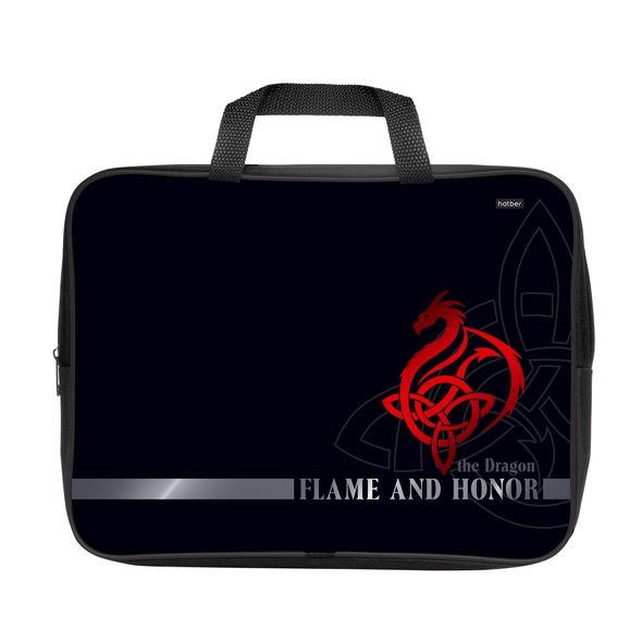 Сумка Текстильная с РУЧКАМИ Hatber А4ф для тетрадей ширина 7см -The dragon- в индив.упак. , 